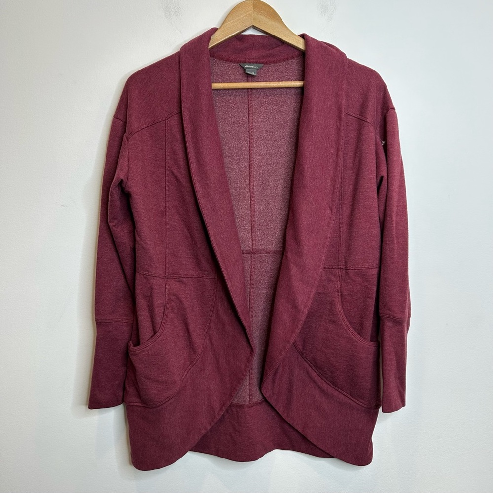 Eddie Bauer Camp Fleece Wrap Cardigan Sweater - Picture 3 of 9